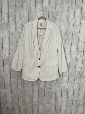 a new day Cream Single-Breasted Notch Lapel Blazer